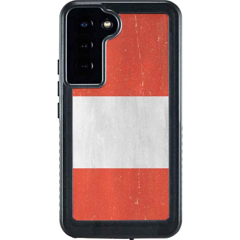 Peru Flag Distressed Galaxy S23 Plus Waterproof Case